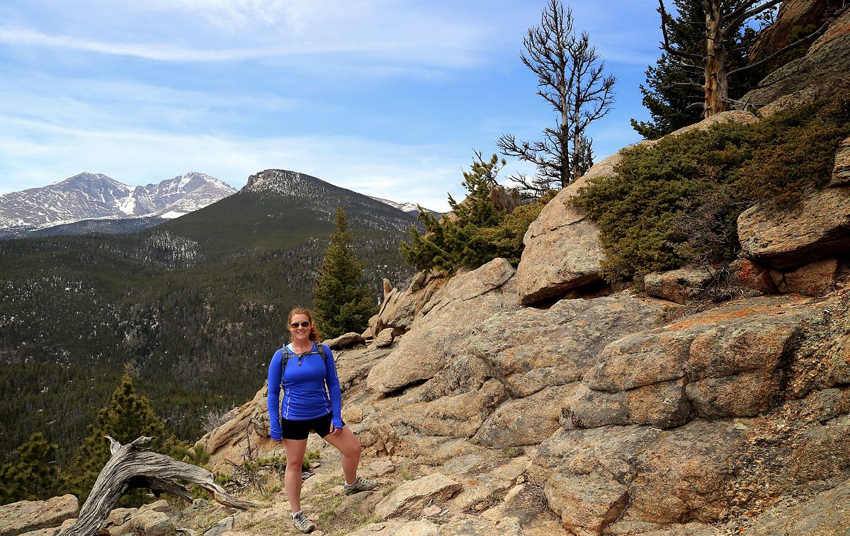 Betsy enjoying the hiking trails in Bouler, Colorado