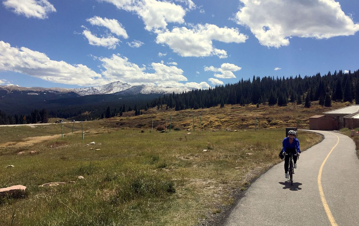 Betsy cycling in Colorado